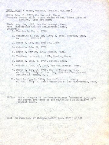 WARD, Jabez (1735 1786 Mass.)
